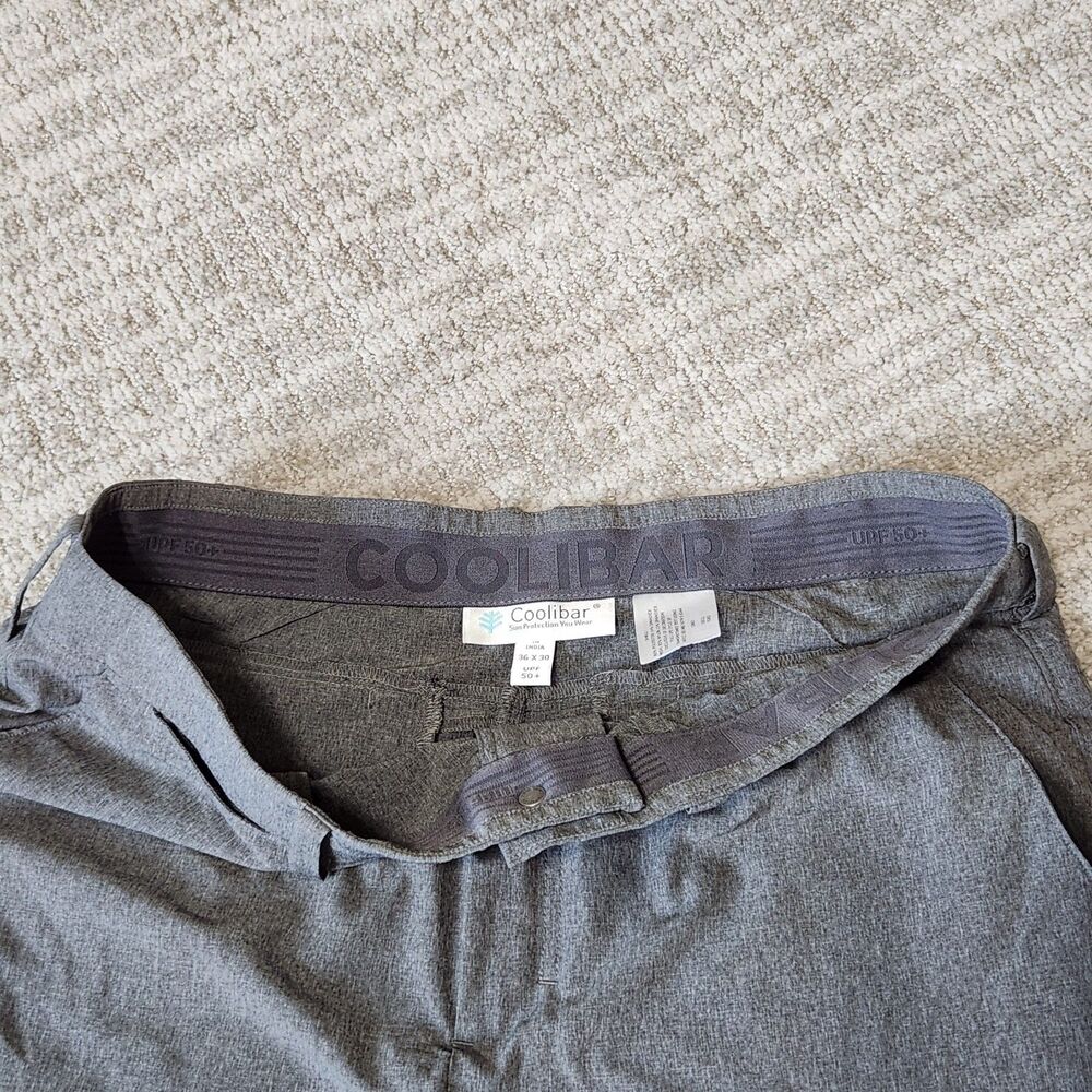 Coolibar men's Sun Protection Avalos Travel Pants Heather Gray size 36 x 30 - Picture 6 of 10